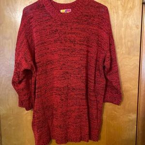 Vintage 80s Space Dyed Sam & Max Sweater Red Black Fits like L XL
